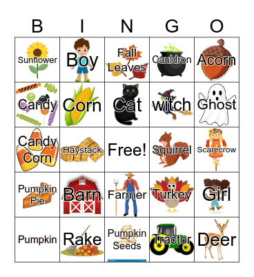 Fall Bingo Card