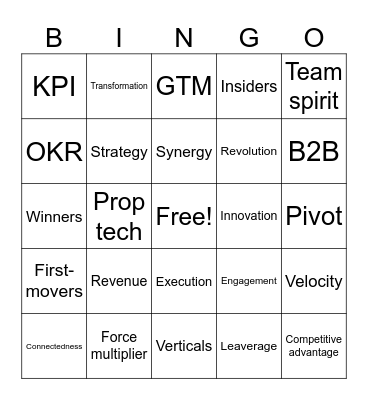 Side Sales Bingo Card