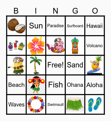 LUAU BINGO Card