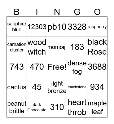 February 2016 - Lyne's Bingo Card