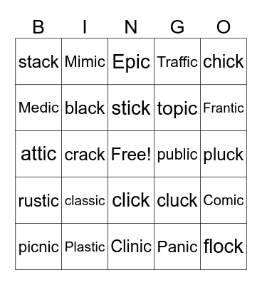 3.2 - Ck vs Ic Bingo Card