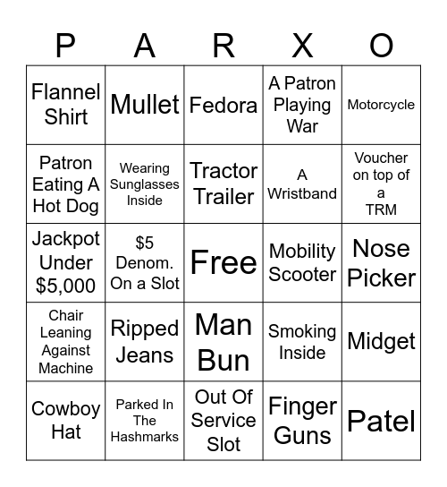 Surveillance Bingo Card