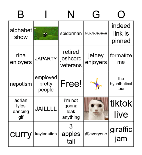 adriancord bingo game Bingo Card