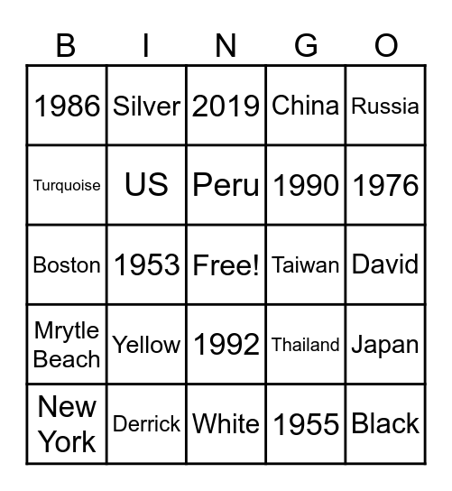 Doreen's 70th Birthday BINGO! Bingo Card