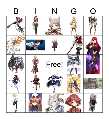 Favorite character Bingo Card