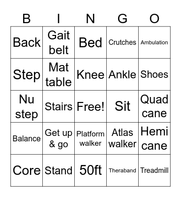 PT Bingo Card