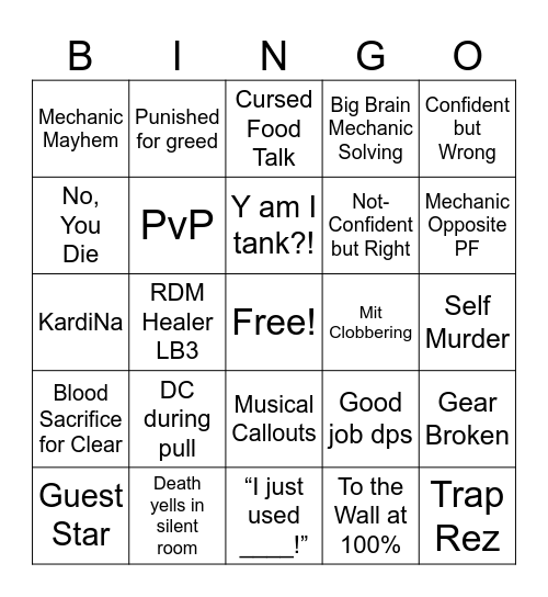 Cursed Bingo Card