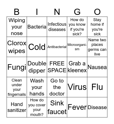 LADIES AND GERMS: wash your hands!!! Bingo Card
