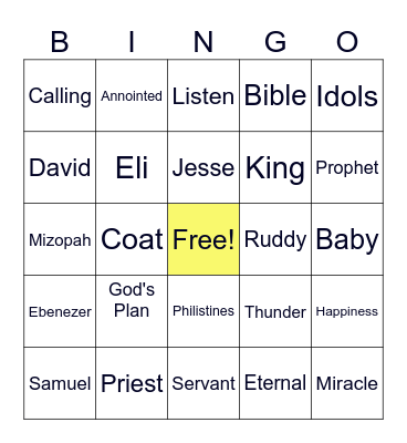SAMUEL Bingo Card