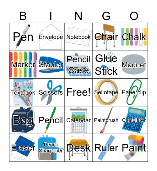 Unit 5 - Do You Have A Pen? Bingo Card
