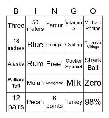 Thrive! Bingo Card