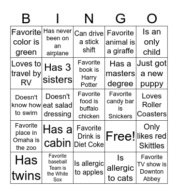 ASAP Bingo Card