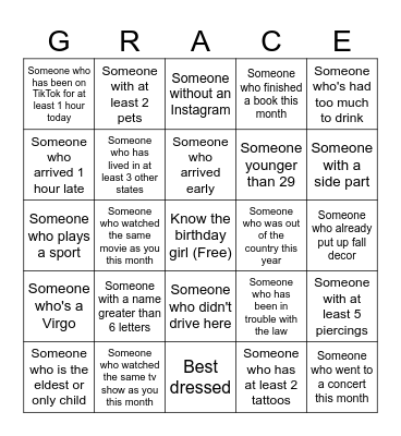 29 IN MY PRIME Bingo Card