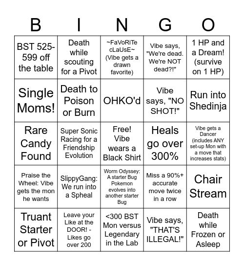 Kaizo Bingo (VibeCheckUp Edition) Bingo Card