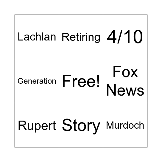 Brand In The News Bingo Card