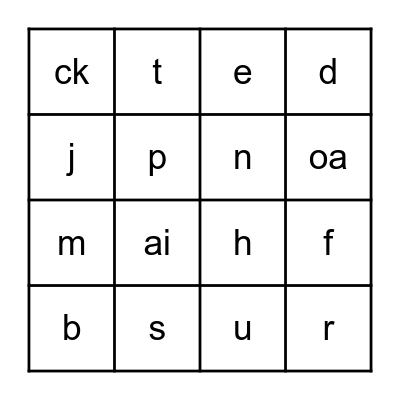 Grade 3 - 17 (TH 23) (Phonics Bingo) Bingo Card
