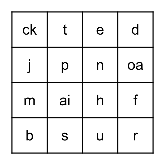 Grade 3 - 17 (TH 23) (Phonics Bingo) Bingo Card