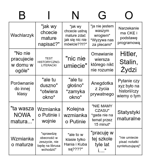 POLSKI Z ELKĄ Bingo Card