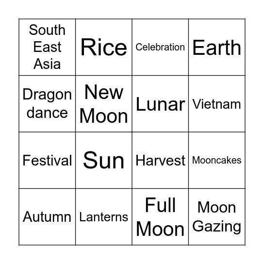 Mid-Autumn Festival Bingo Card