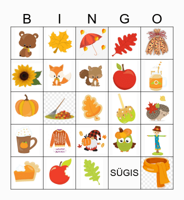 Sügise bingo Card