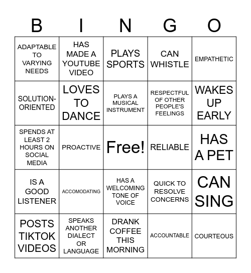 BINGO-AWESM Bingo Card