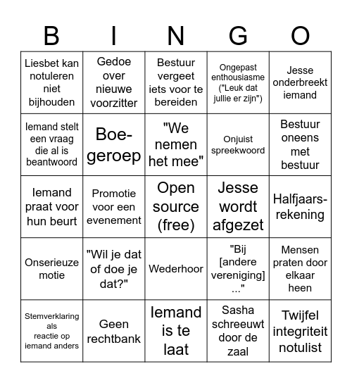 ALV 27/09 Bingo Card