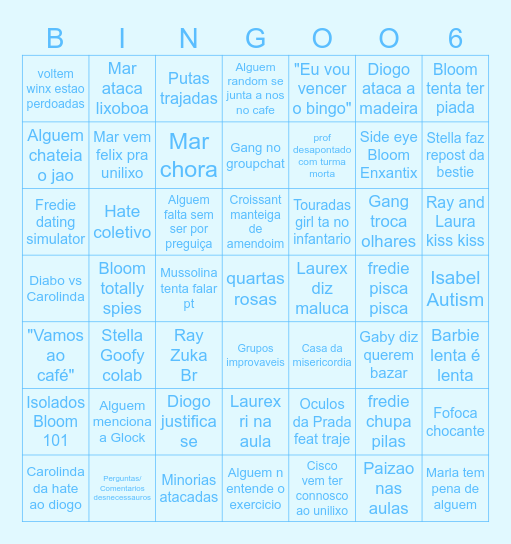 Pros e contras Bingo Card