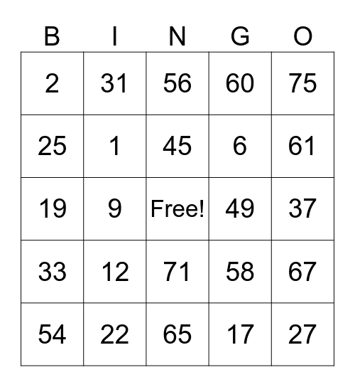 Team Cindy Bingo Night Bingo Card