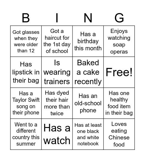 Ice-Ice Breaker! Bingo Card