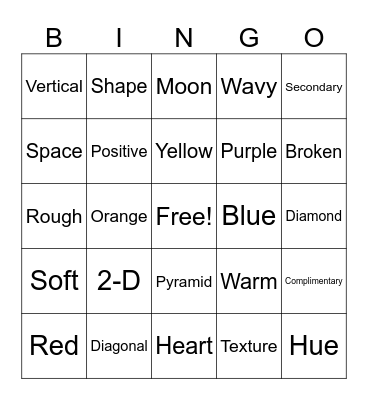 Elements of art Bingo Card