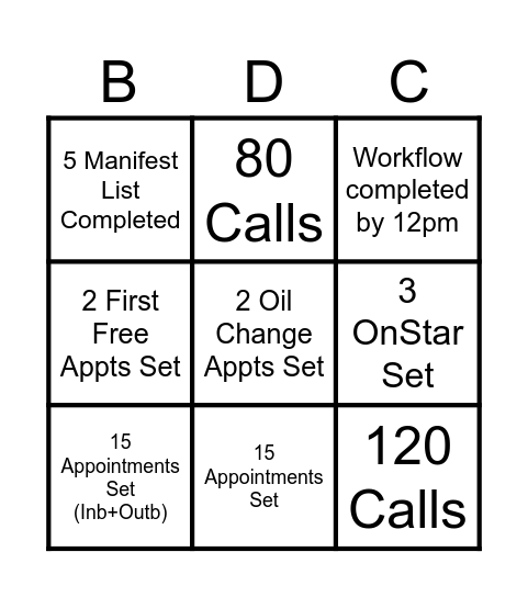 BINGO 9/27 Bingo Card