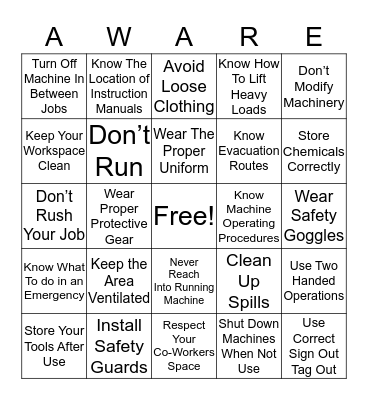 Company Bingo Card