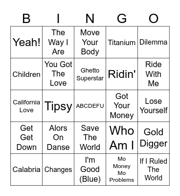 diosmío - House & Hip Hop Bingo Card