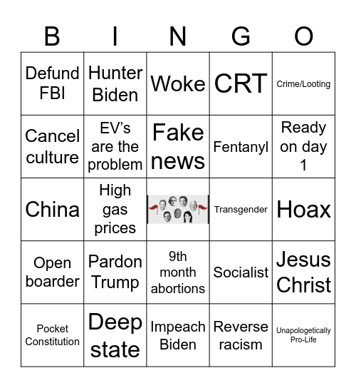 Republican Debate Bingo Card