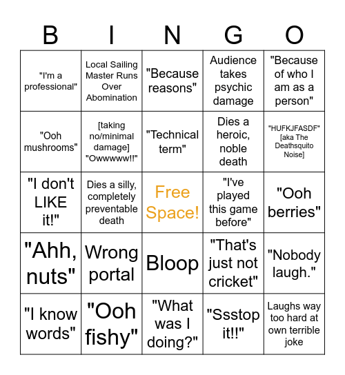 EriKan't Game Valheim Bingo Card