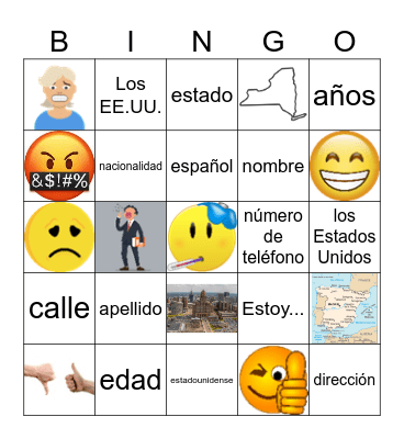 ¿Cómo estás?_filling in a form Bingo Card