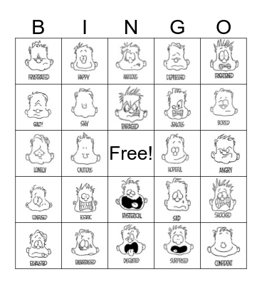 Feelings Bingo Card