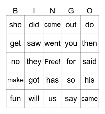 2nd grade groups Bingo Card