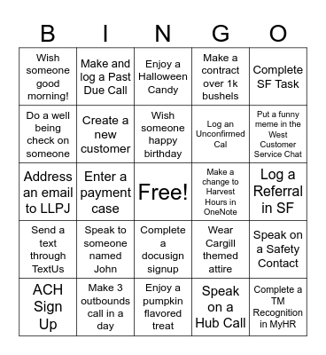 Customer Service Week Bingo Card