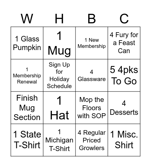 Hat Bingo Card