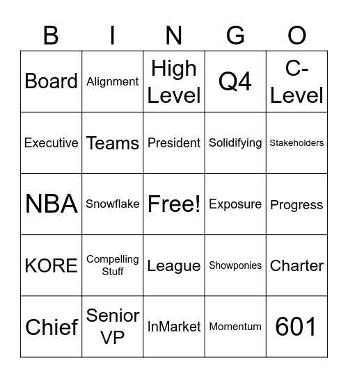 Derek Bingo Card