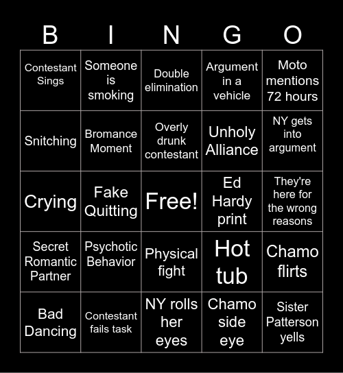 I Love New York Bingo Card