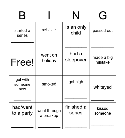 Human Bingo Card