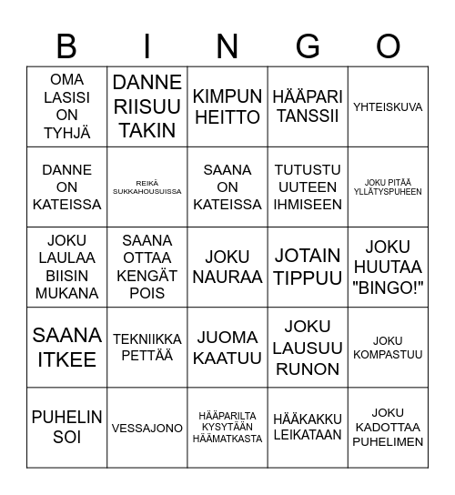 HANSLINIEN HÄÄBINGO Card