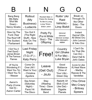 Parenthetically Speaking Bingo Card