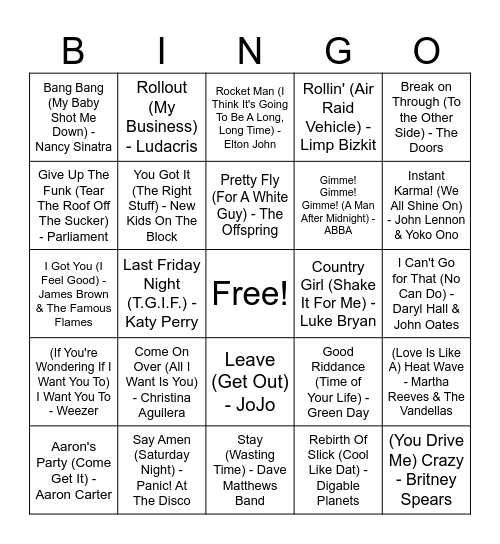 Parenthetically Speaking Bingo Card