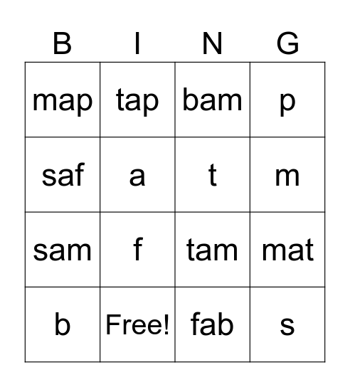 Book 2 Lesson 1 Pg.17 Bingo Card