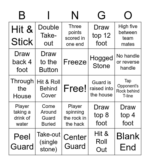 CurlToberFest Bingo at the Colorado Curling Cup Bingo Card