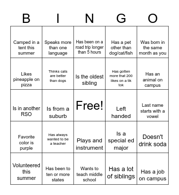 KDP Intro! Bingo Card