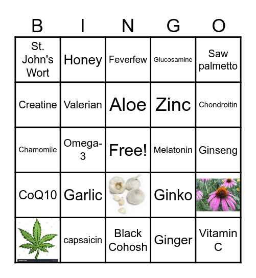 Botanical Bingo Card
